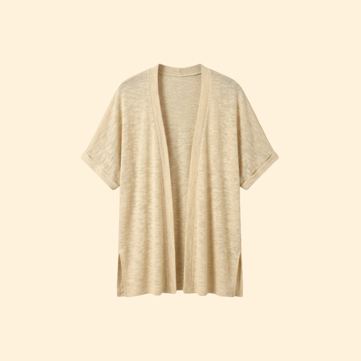 Women’s Open Cardigan with Textured Slub Knit
