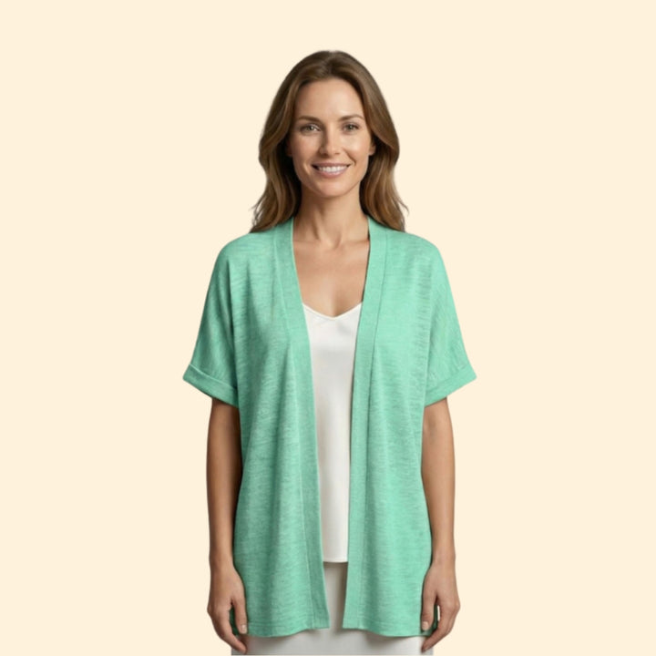 Women’s Open Cardigan with Textured Slub Knit