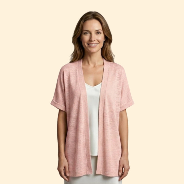 Women’s Open Cardigan with Textured Slub Knit