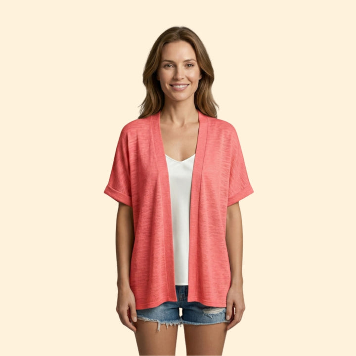Women’s Open Cardigan with Textured Slub Knit