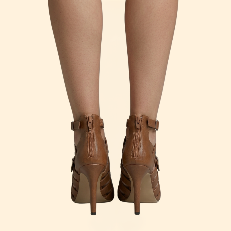 Women’s Open Toe Heels with Back Zipper