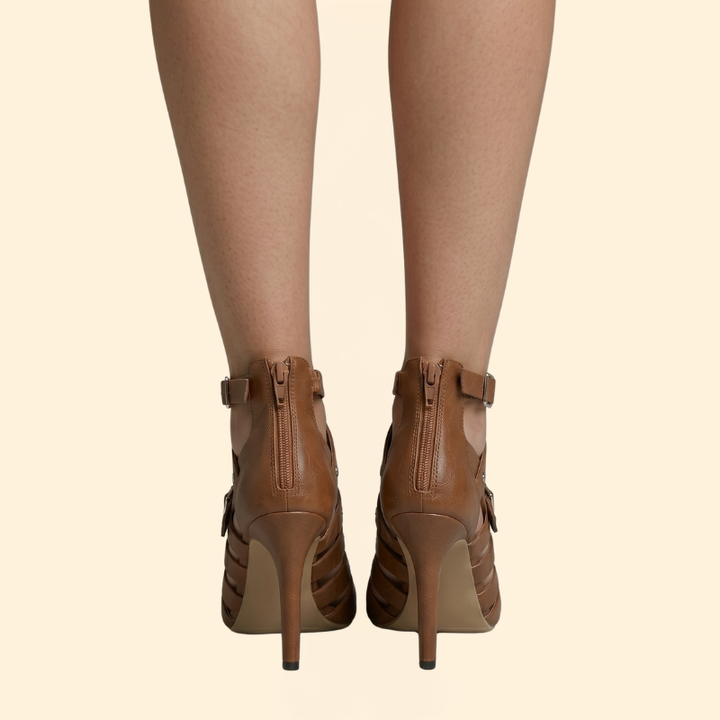 Women’s Open Toe Heels with Back Zipper