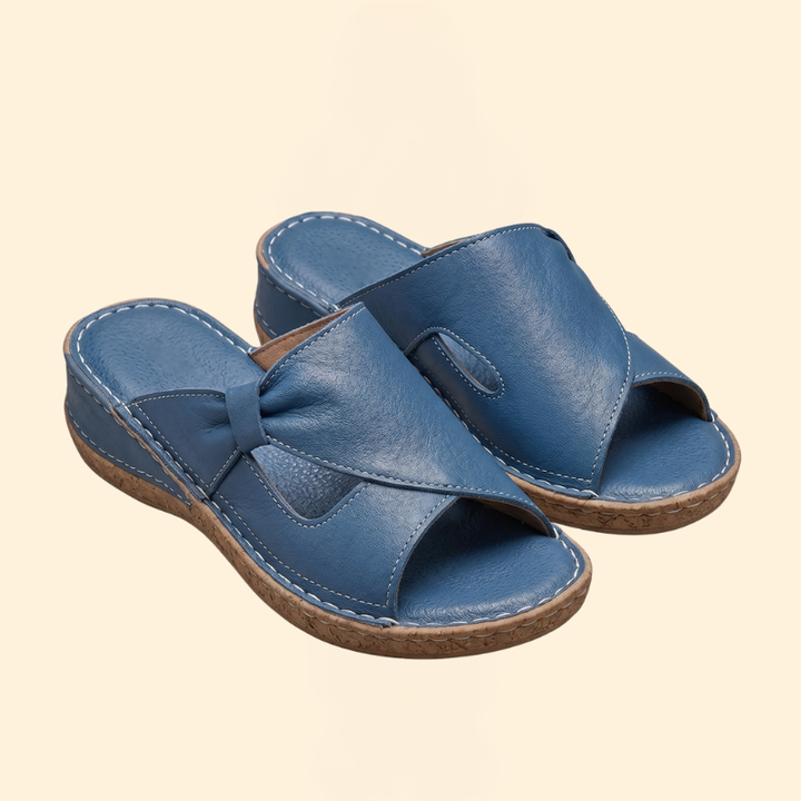 Women's Open Toe Sandals with Contrast Stitching