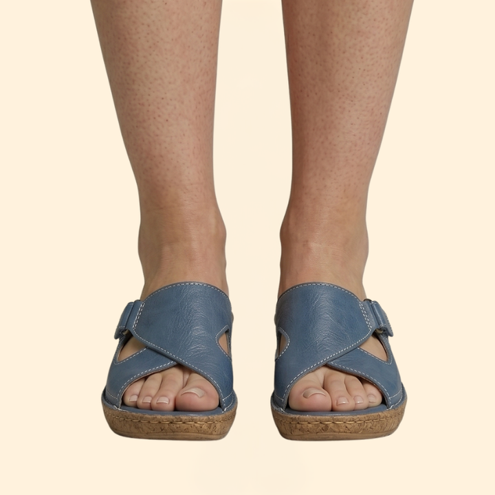 Women's Open Toe Sandals with Contrast Stitching