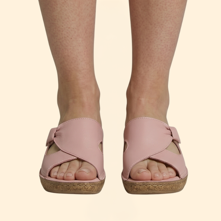 Women's Open Toe Sandals with Contrast Stitching