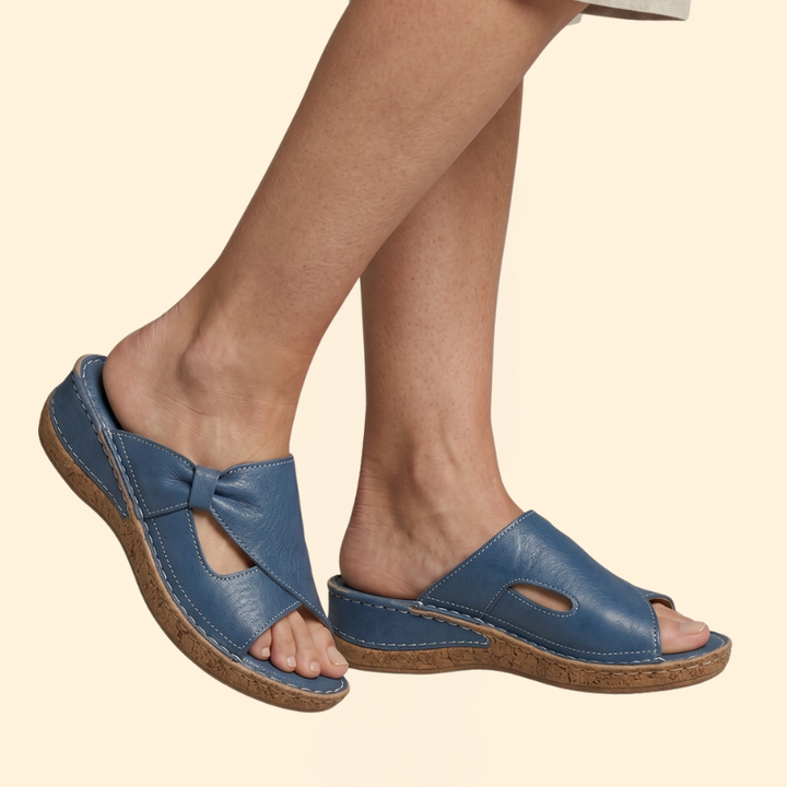 Women's Open Toe Sandals with Contrast Stitching