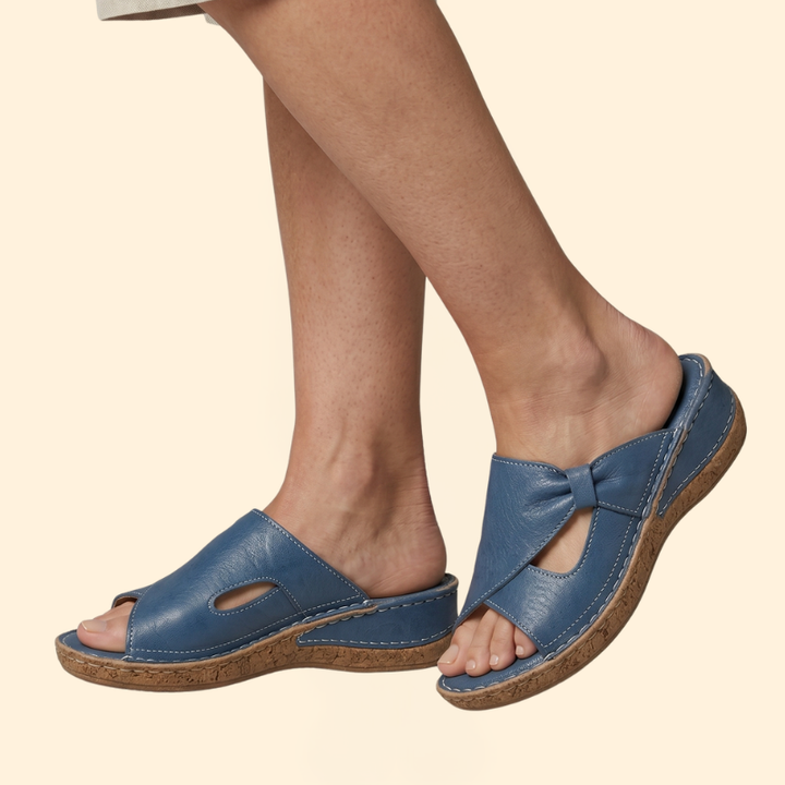 Women's Open Toe Sandals with Contrast Stitching