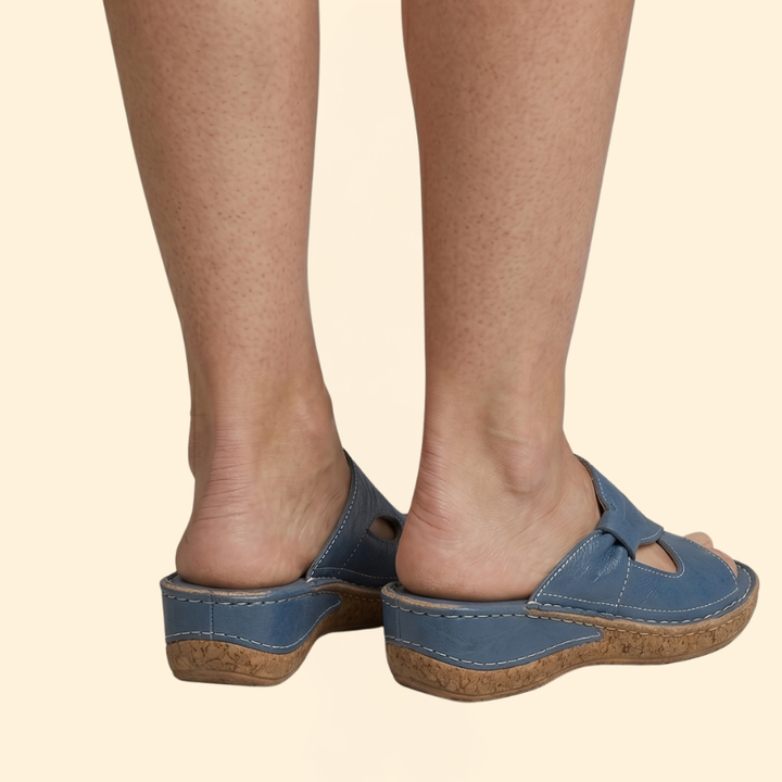Women's Open Toe Sandals with Contrast Stitching