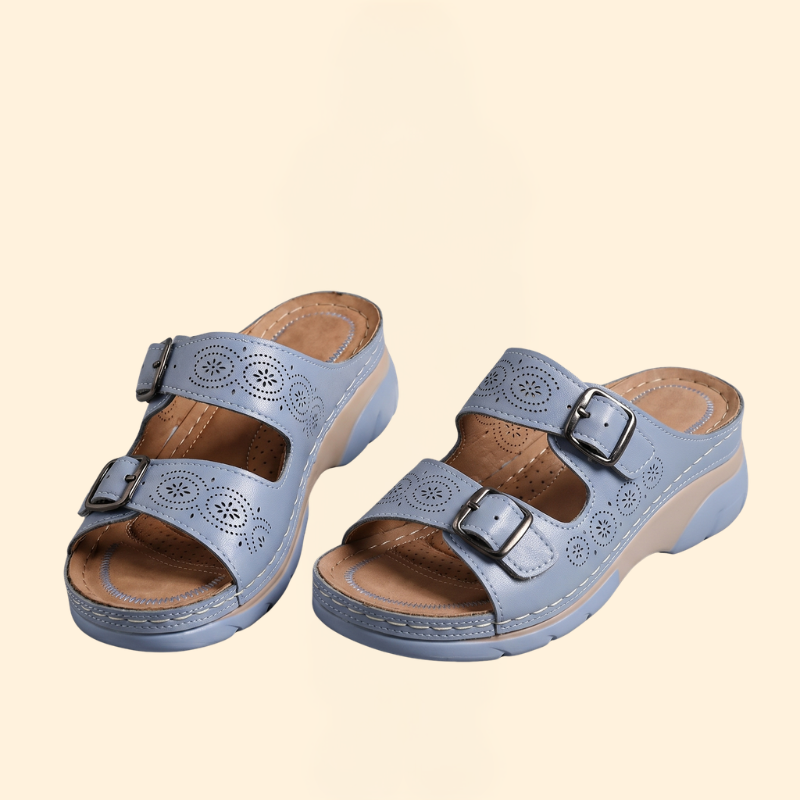 Women’s Open Toe Sandals with Dual Buckles