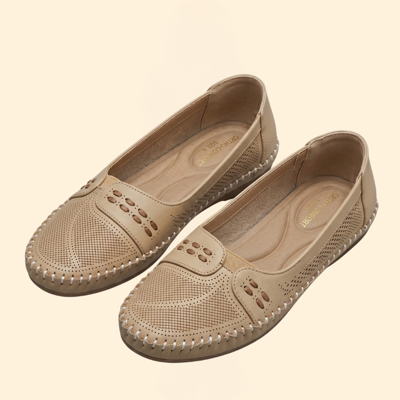 Women’s Orthopedic Flats with Whipstitch Trim Detail