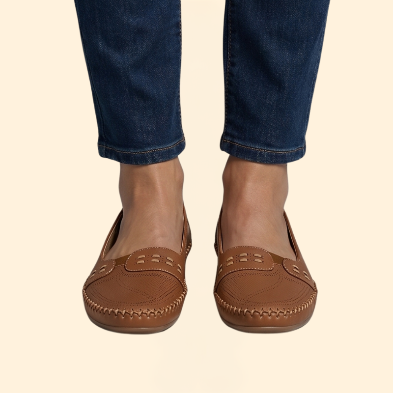Women’s Orthopedic Flats with Whipstitch Trim Detail