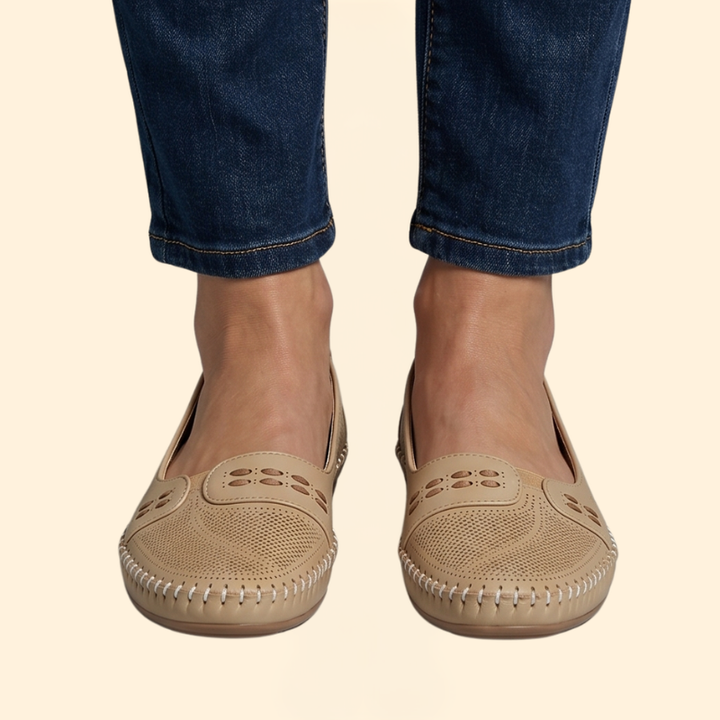 Women’s Orthopedic Flats with Whipstitch Trim Detail