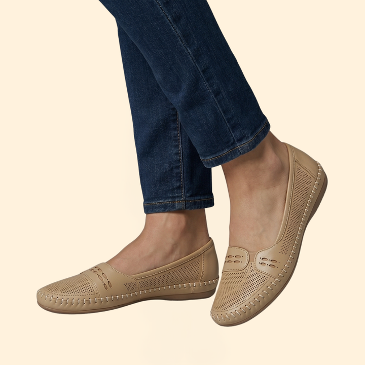 Women’s Orthopedic Flats with Whipstitch Trim Detail