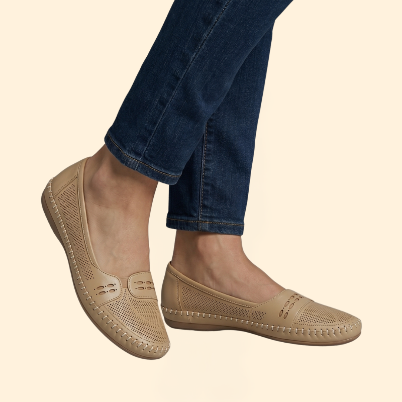 Women’s Orthopedic Flats with Whipstitch Trim Detail