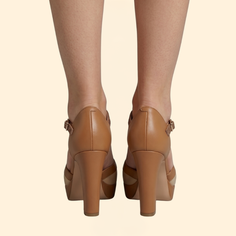 Women's Orthopedic Heels with Contrast Panels