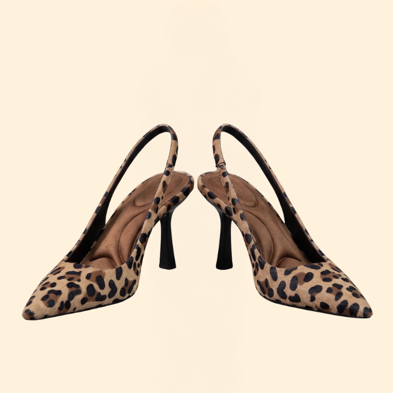 Women's Orthopedic Heels with Leopard Print