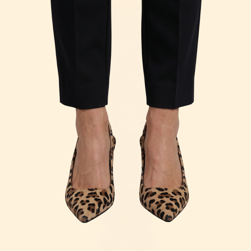 Women's Orthopedic Heels with Leopard Print