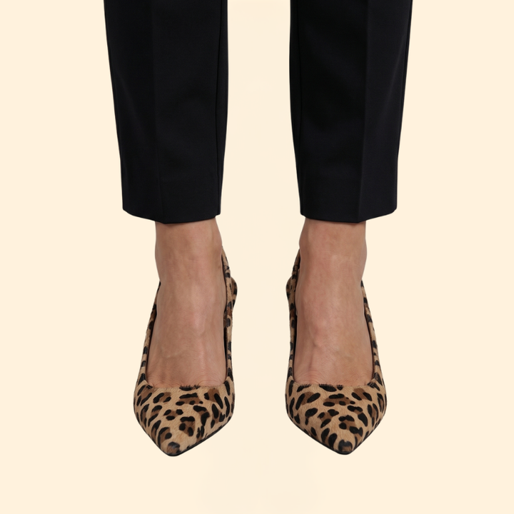 Women's Orthopedic Heels with Leopard Print