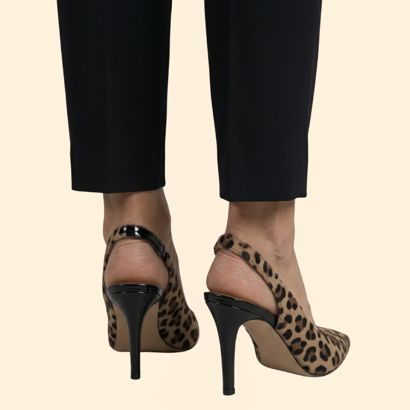 Women's Orthopedic Heels with Leopard Print