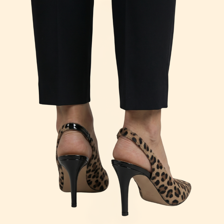 Women's Orthopedic Heels with Leopard Print
