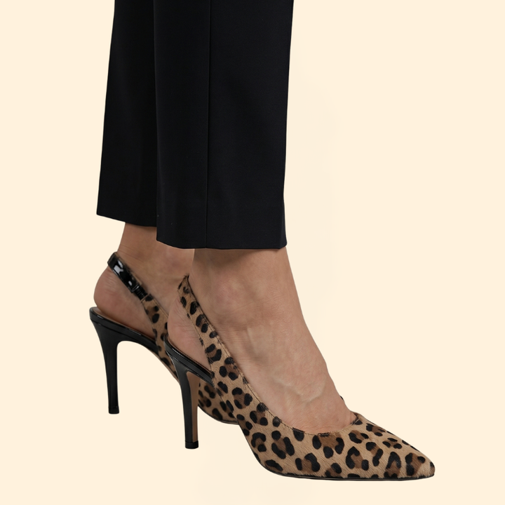 Women's Orthopedic Heels with Leopard Print