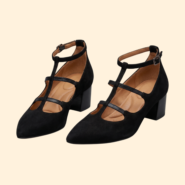 Women's Orthopedic Heels with T-Strap Design