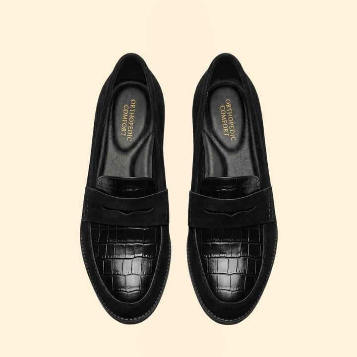 Women's Orthopedic Loafers with Croc Embossed Toe