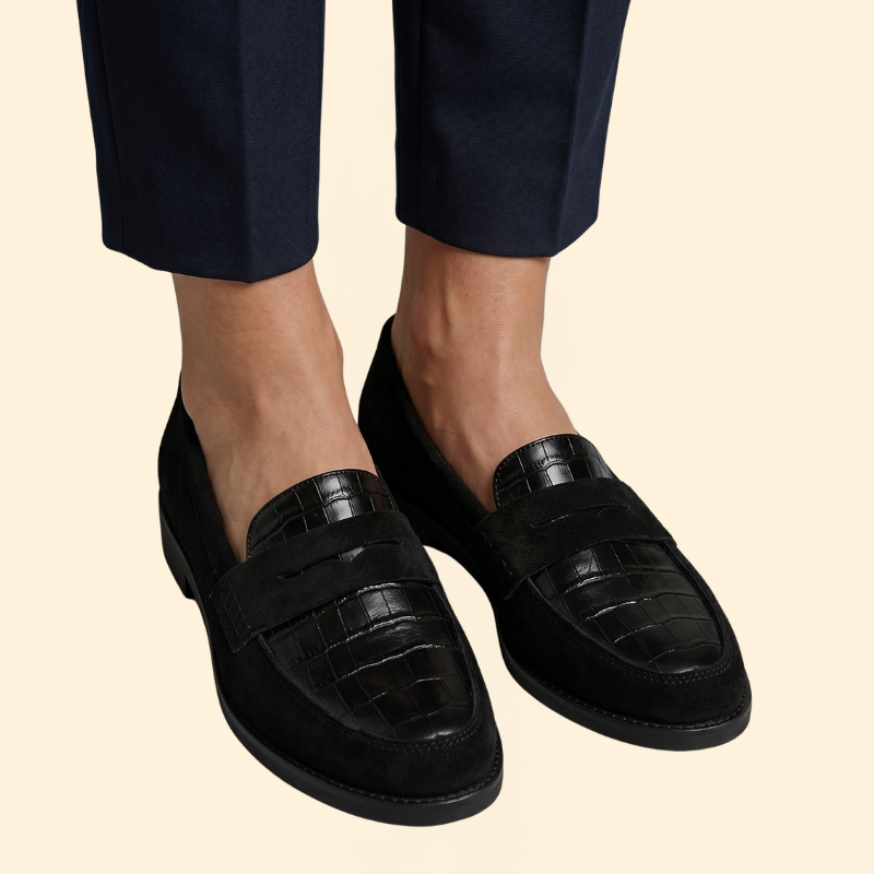 Women's Orthopedic Loafers with Croc Embossed Toe