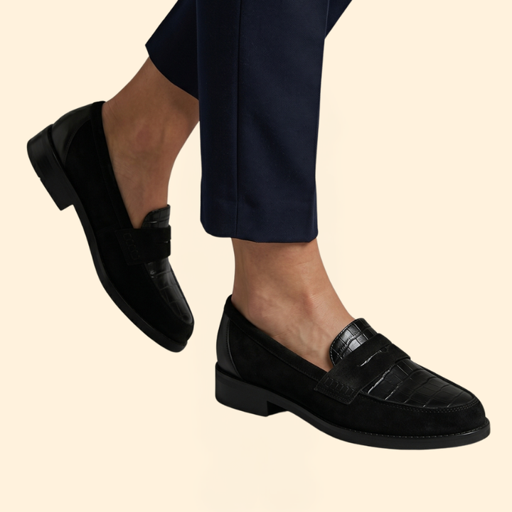 Women's Orthopedic Loafers with Croc Embossed Toe