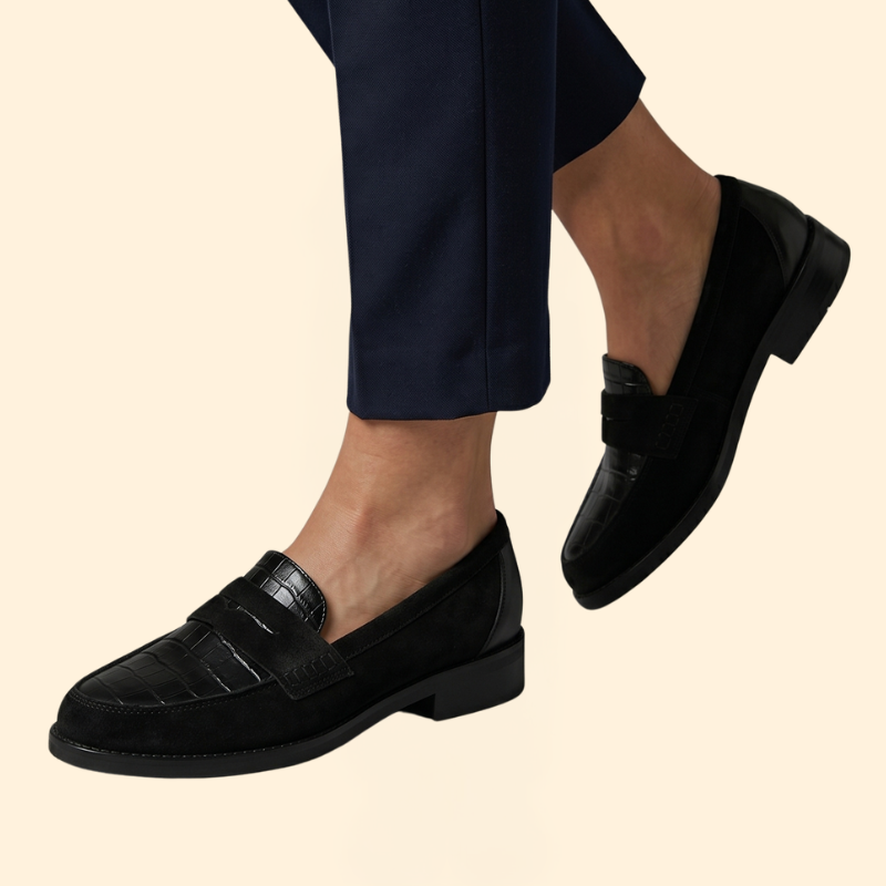 Women's Orthopedic Loafers with Croc Embossed Toe