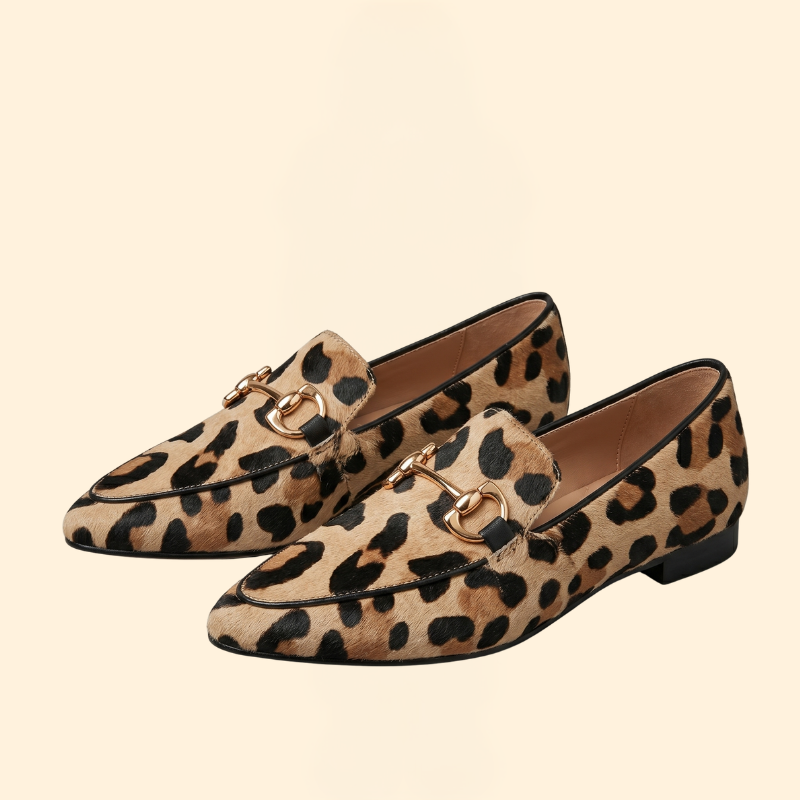 Women’s Orthopedic Loafers with Leopard Print