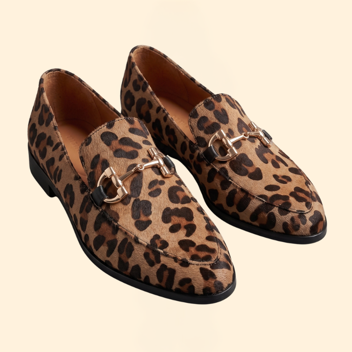 Women’s Orthopedic Loafers with Leopard Print