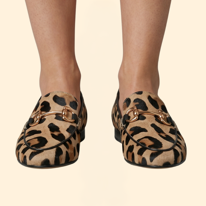 Women’s Orthopedic Loafers with Leopard Print