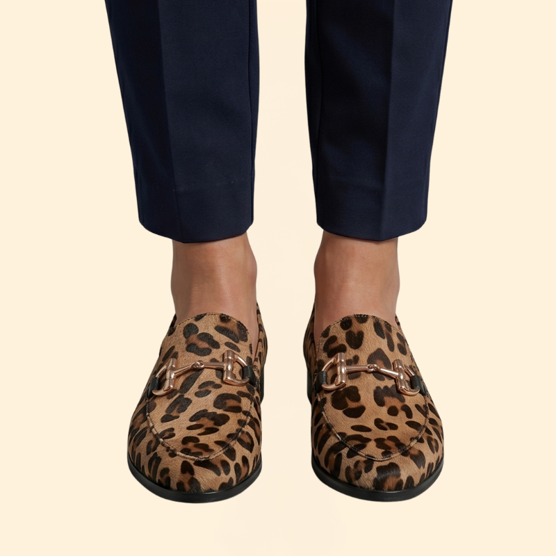 Women’s Orthopedic Loafers with Leopard Print