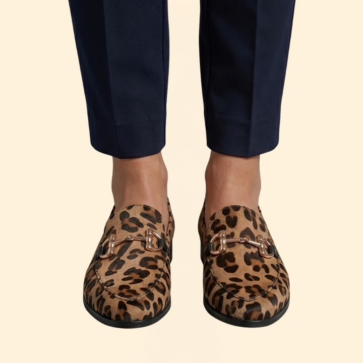 Women’s Orthopedic Loafers with Leopard Print