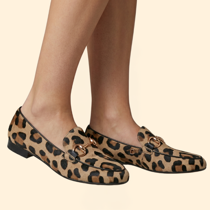 Women’s Orthopedic Loafers with Leopard Print