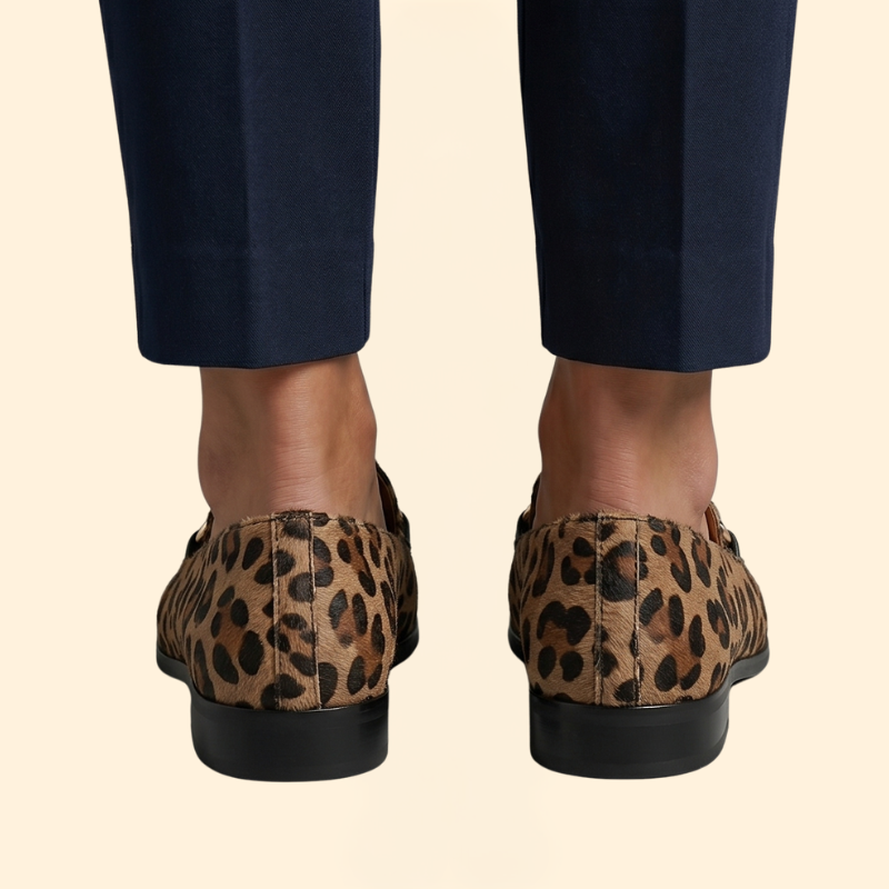 Women’s Orthopedic Loafers with Leopard Print