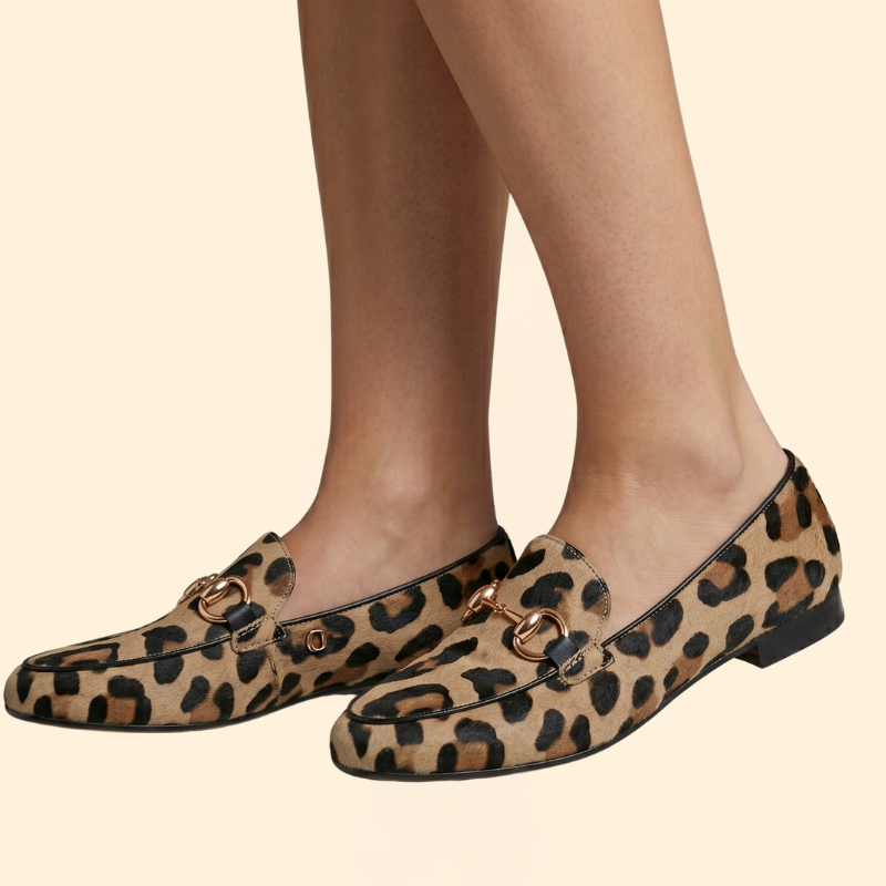 Women’s Orthopedic Loafers with Leopard Print