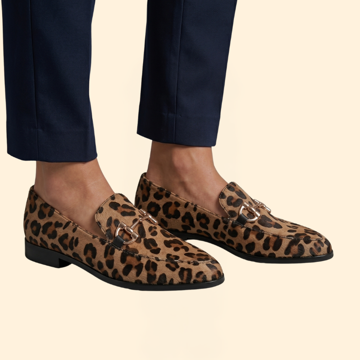 Women’s Orthopedic Loafers with Leopard Print