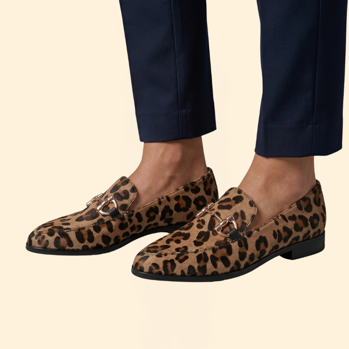 Women’s Orthopedic Loafers with Leopard Print