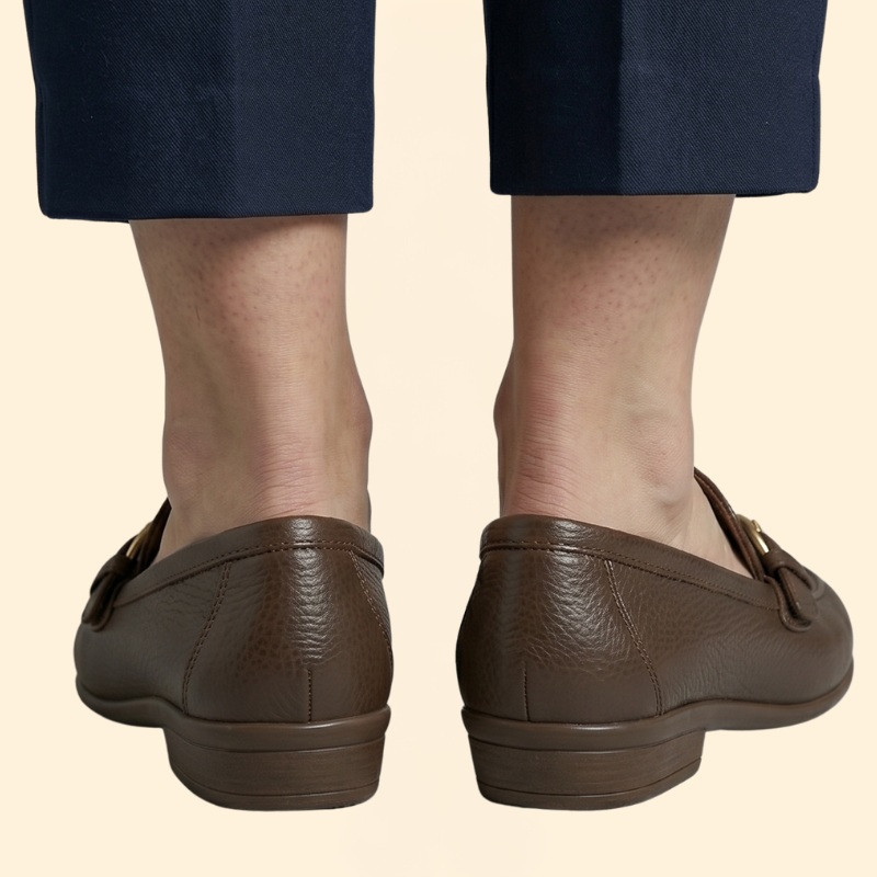 Women's Orthopedic Loafers with Pleated Leather