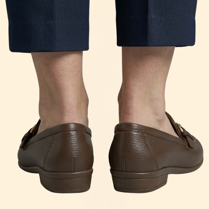 Women's Orthopedic Loafers with Pleated Leather