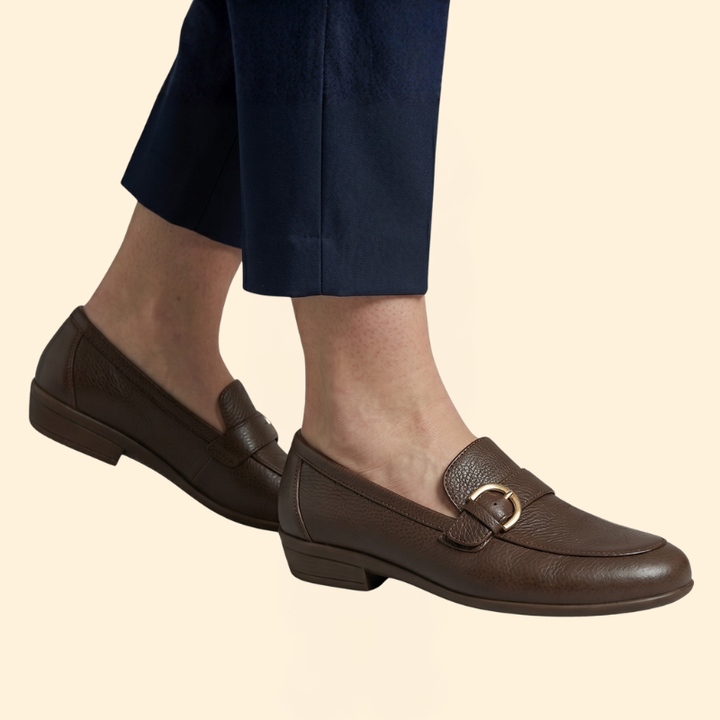 Women's Orthopedic Loafers with Pleated Leather