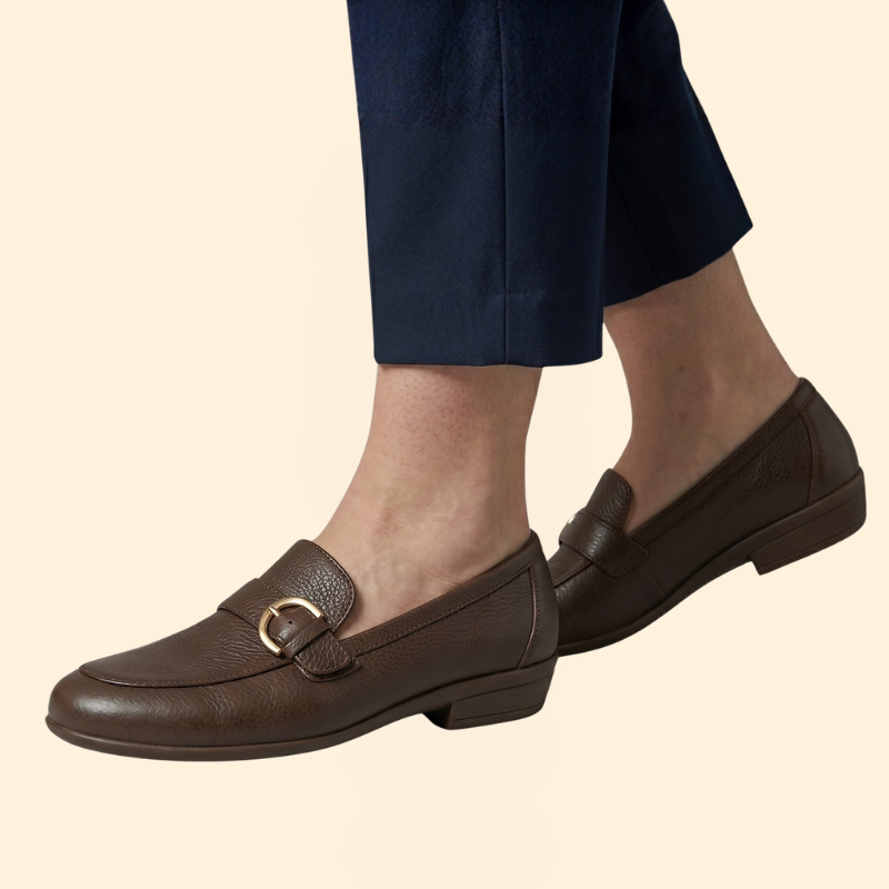 Women's Orthopedic Loafers with Pleated Leather