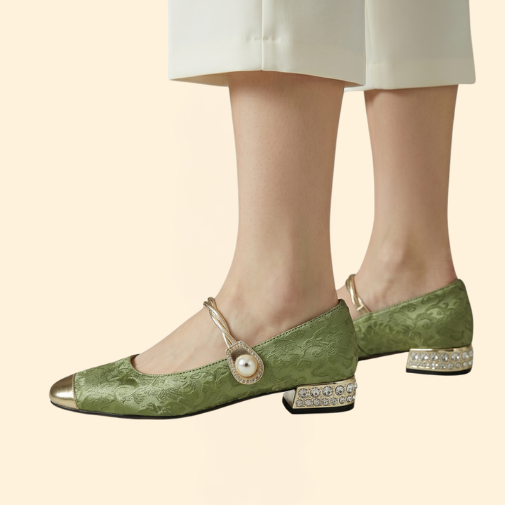 Women's Orthopedic Loafer with Crystal Heels
