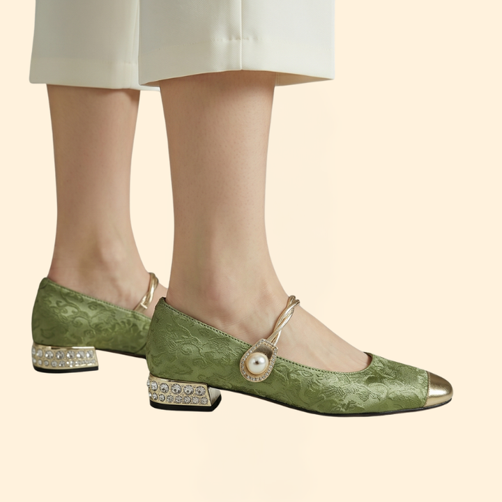Women's Orthopedic Loafer with Crystal Heels