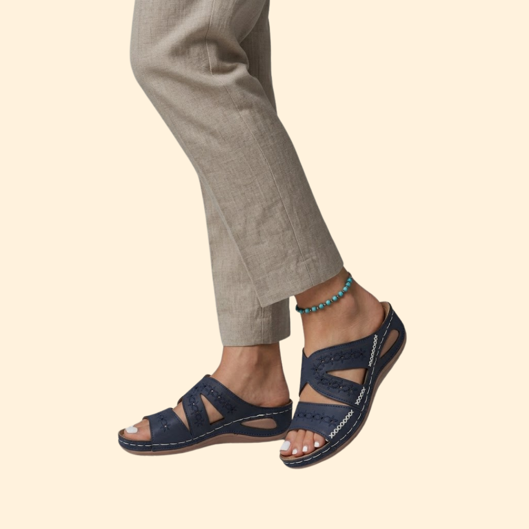 Women's Orthopedic Sandals Embroidered Straps