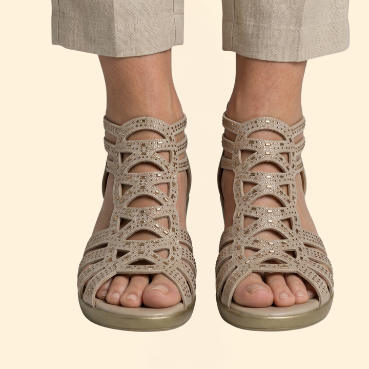 Women's Orthopedic Sandals with Rhinestone Straps