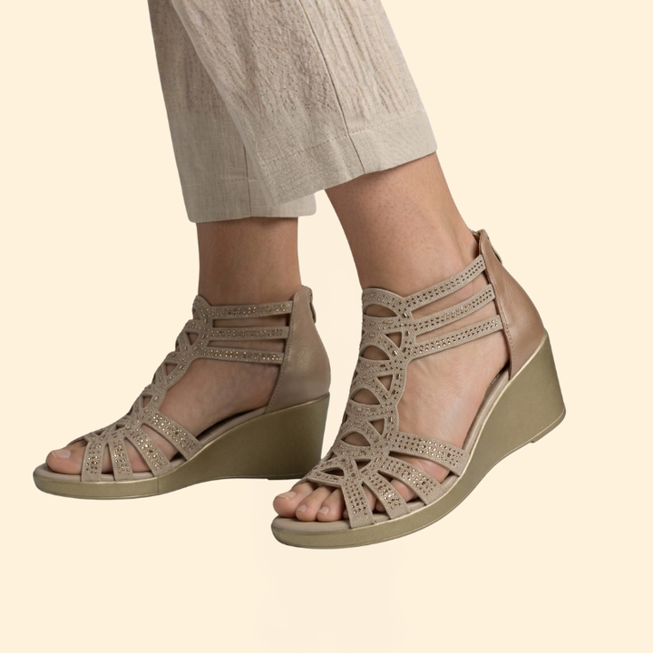 Women's Orthopedic Sandals with Rhinestone Straps