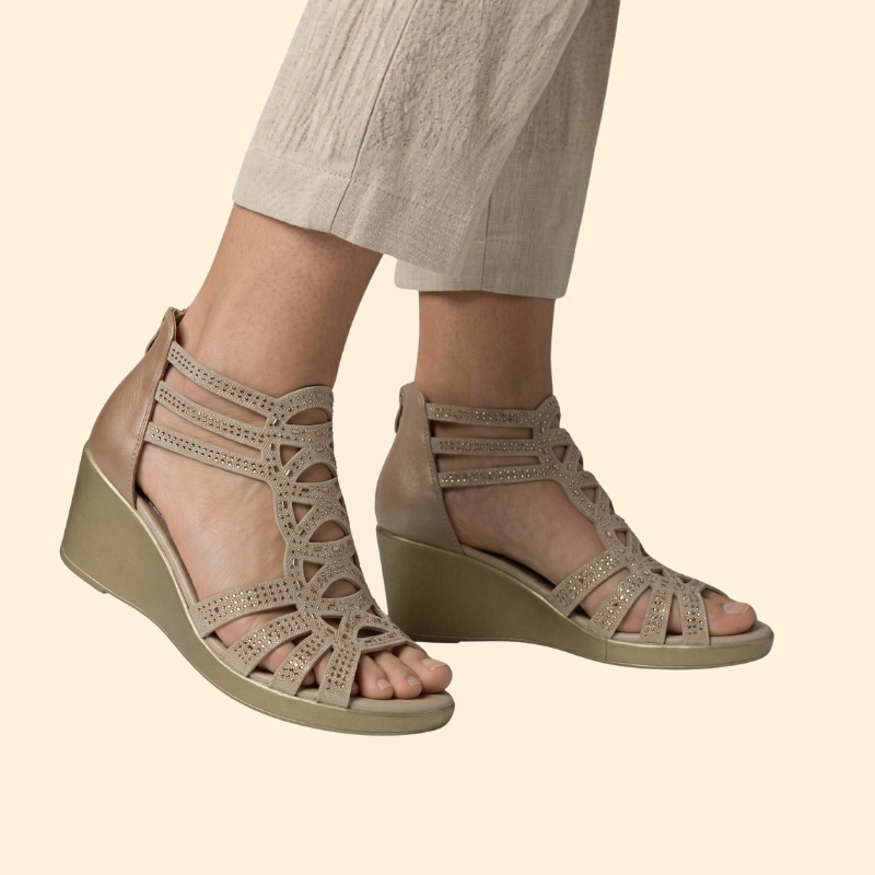 Women's Orthopedic Sandals with Rhinestone Straps